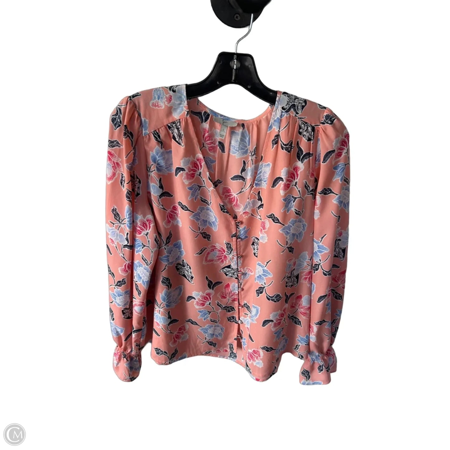 Top Long Sleeve By Joie In Blue & Pink, Size: L