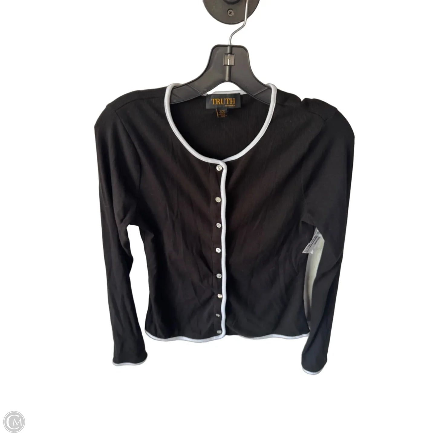 Top Long Sleeve By Truth In Black & White, Size: M