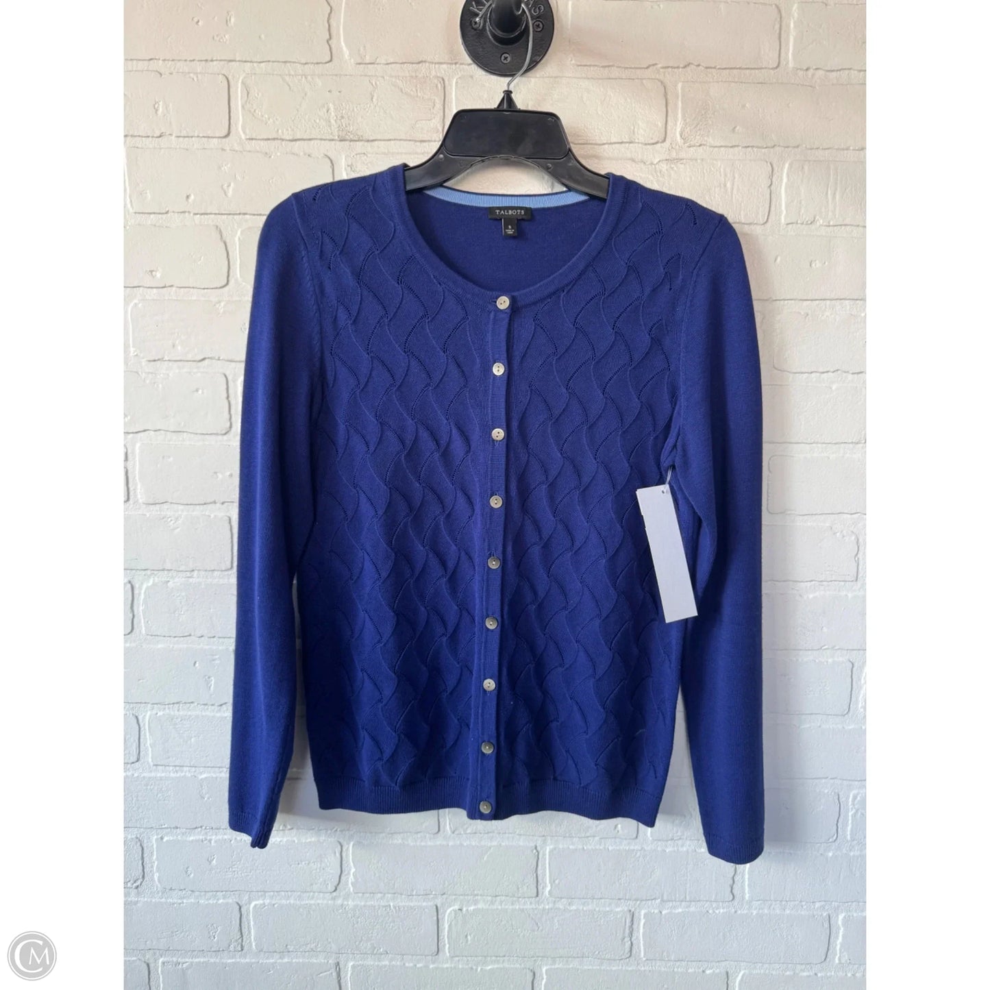 Sweater Cardigan By Talbots In Blue, Size: S