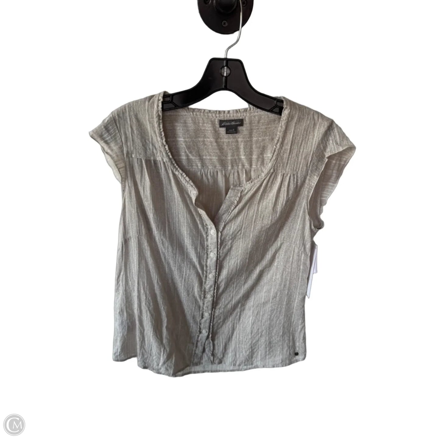 Top Short Sleeve By Eddie Bauer In Tan, Size: S