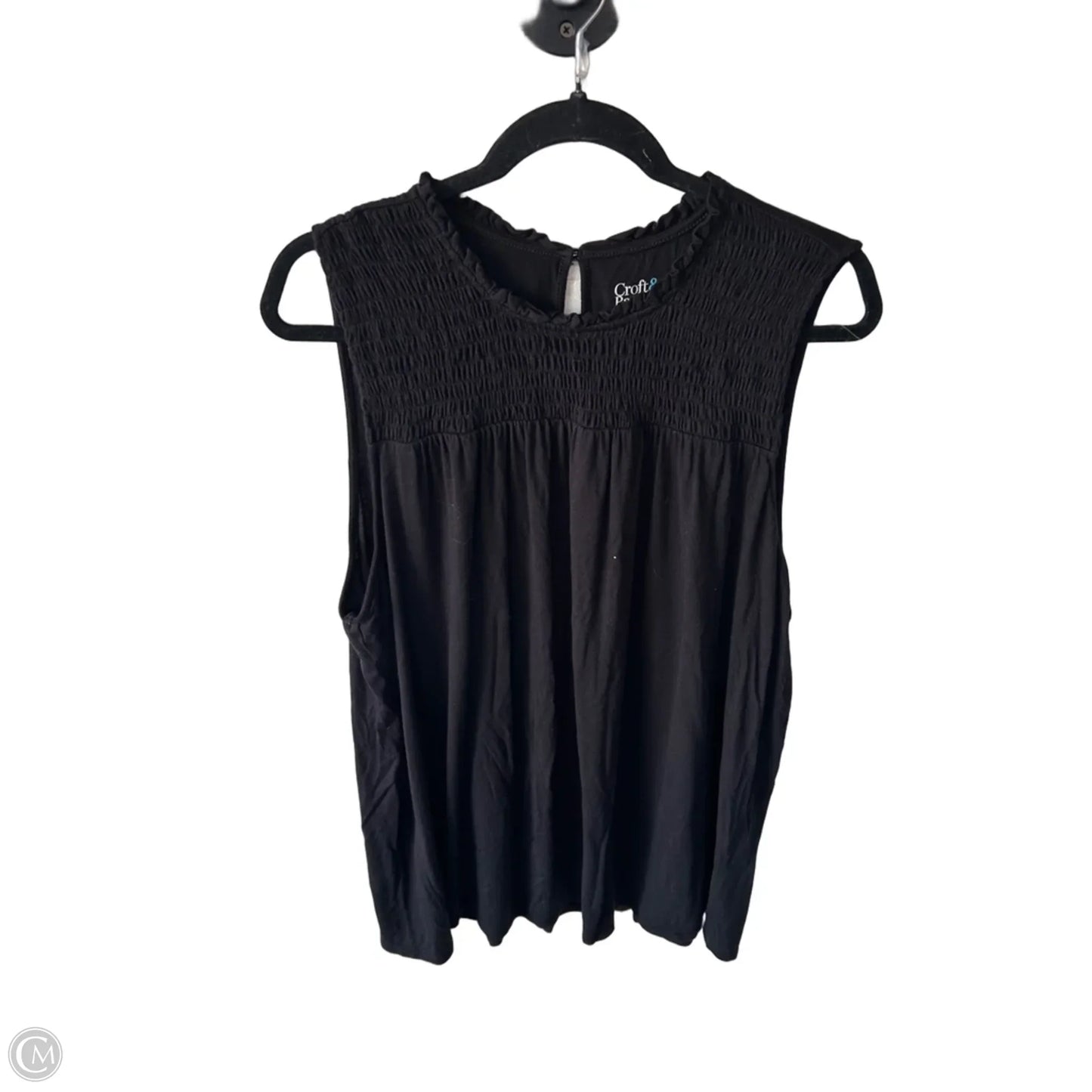 Top Sleeveless By Croft And Barrow In Black, Size: 1x