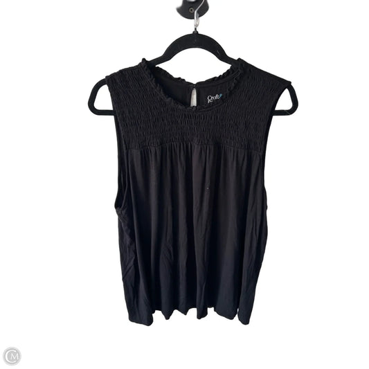 Top Sleeveless By Croft And Barrow In Black, Size: 1x