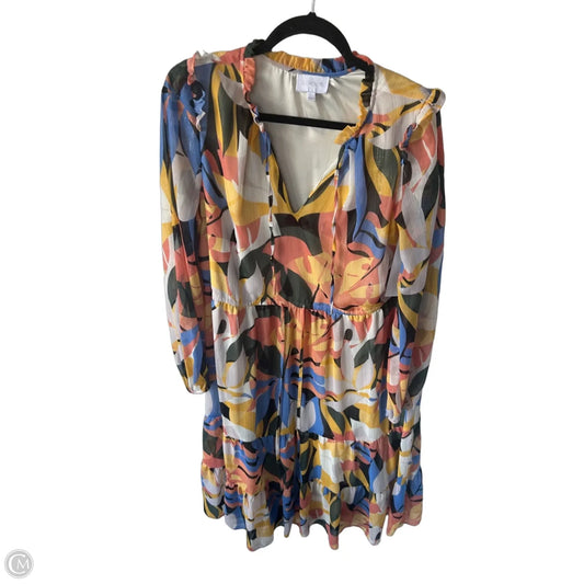 Dress Casual Midi By Sugar Lips In Green & Orange, Size: L