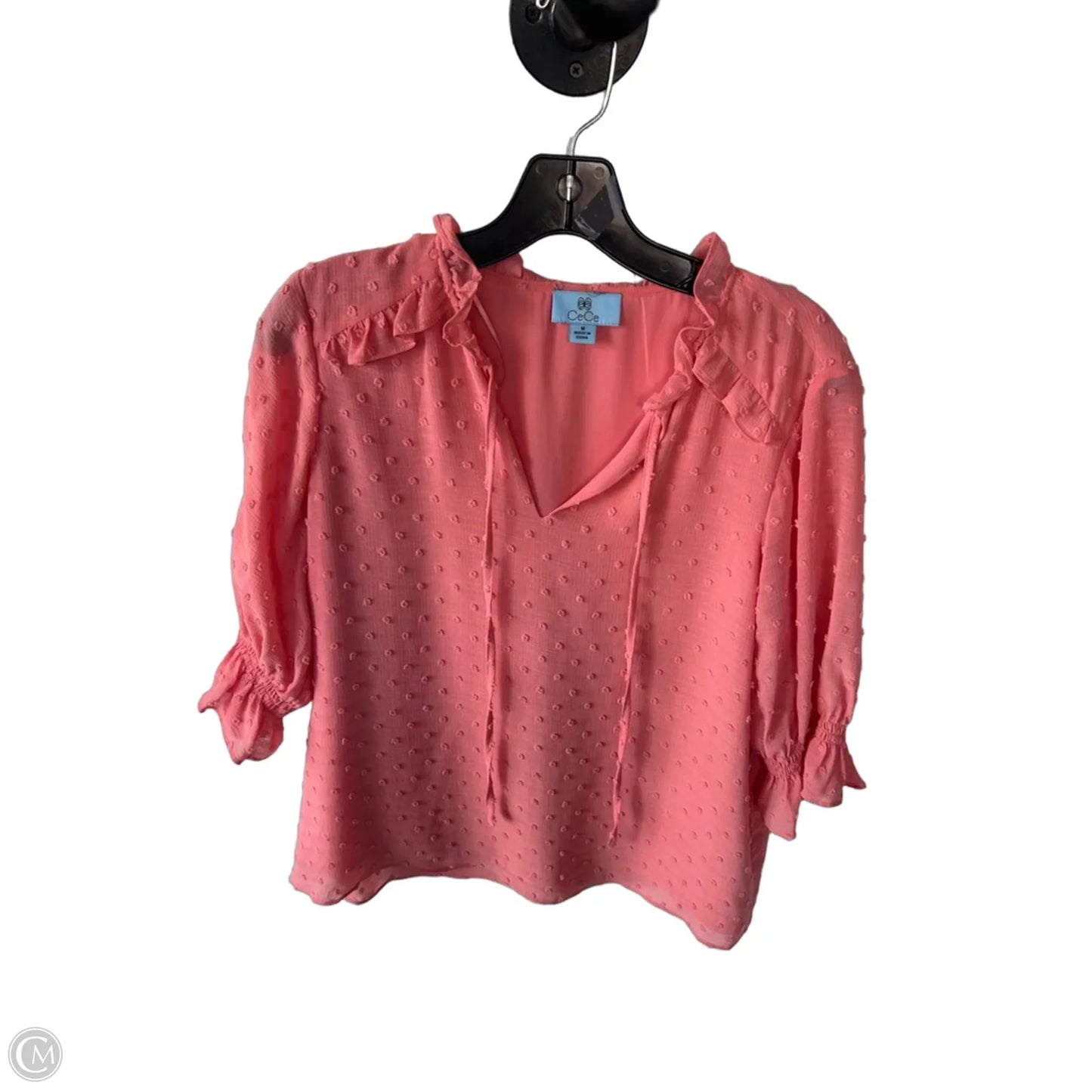 Top Short Sleeve By Cece In Pink, Size: M
