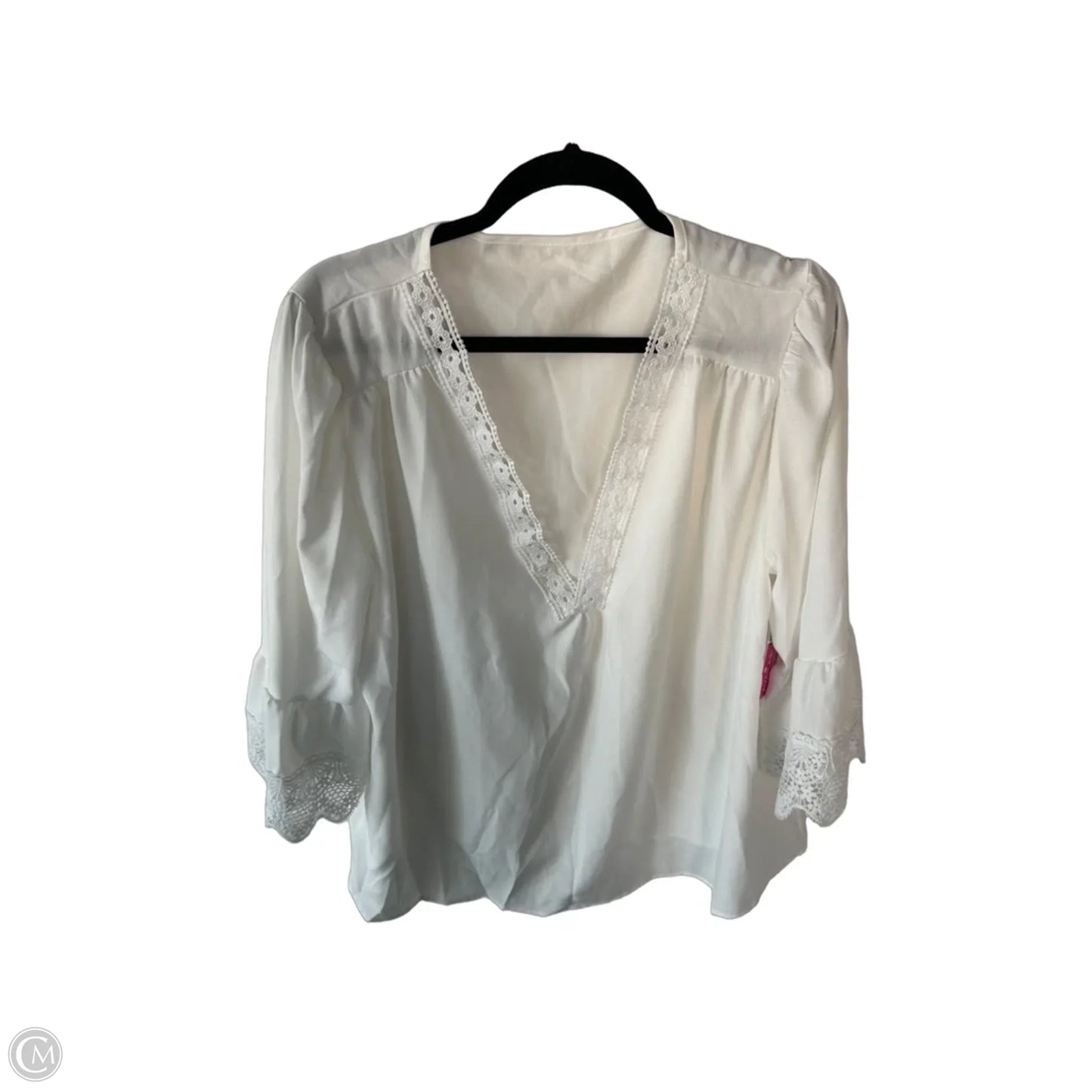 Top 3/4 Sleeve By Cme In White, Size: Xl