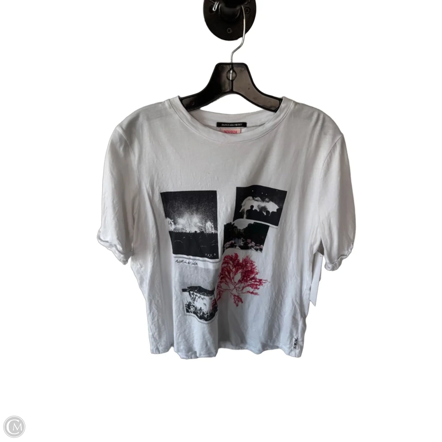 Top Short Sleeve Basic By Scotch & Soda In Black & White, Size: M