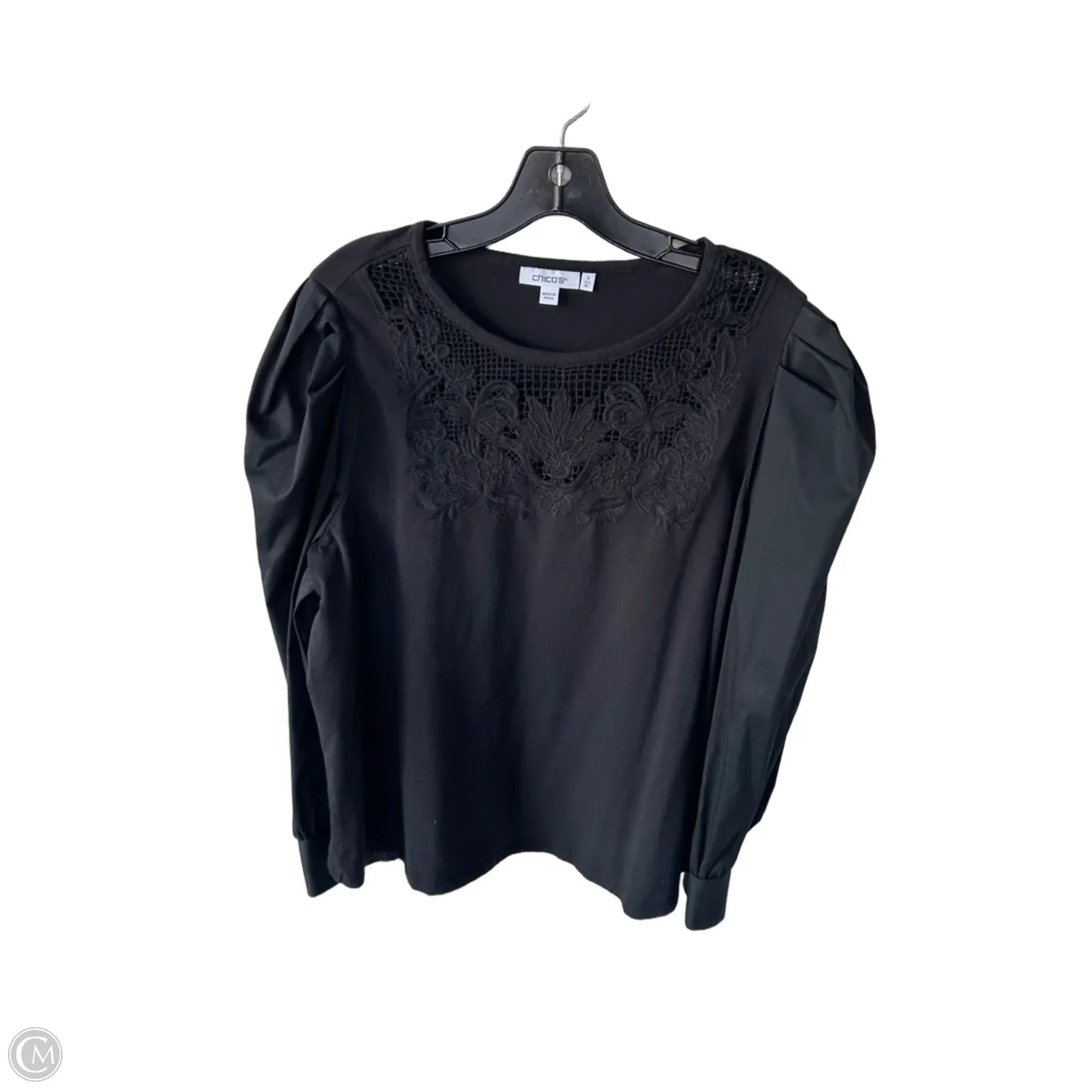 Top Long Sleeve By Chicos In Black, Size: Xl