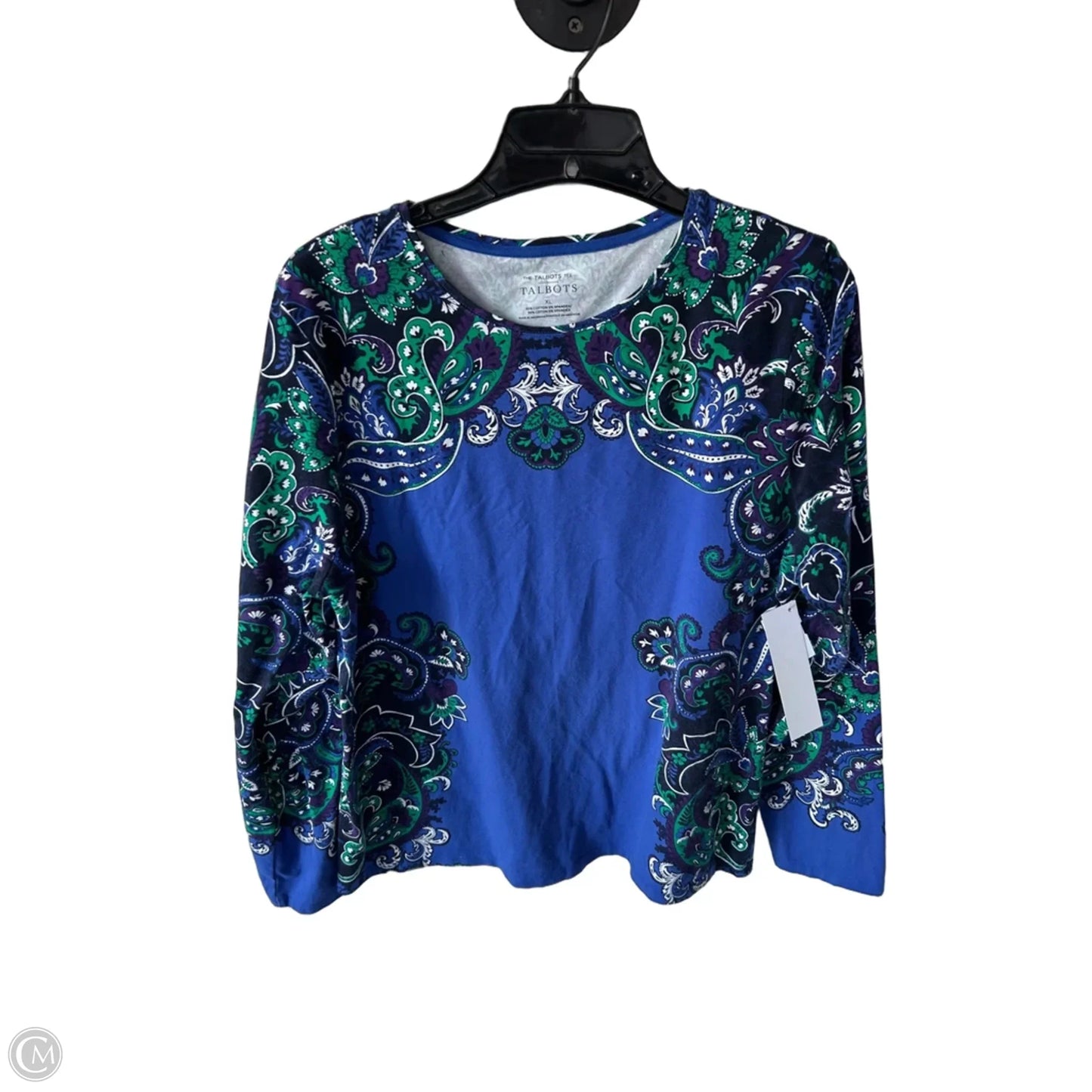 Top Long Sleeve By Talbots In Green & Purple, Size: Xl
