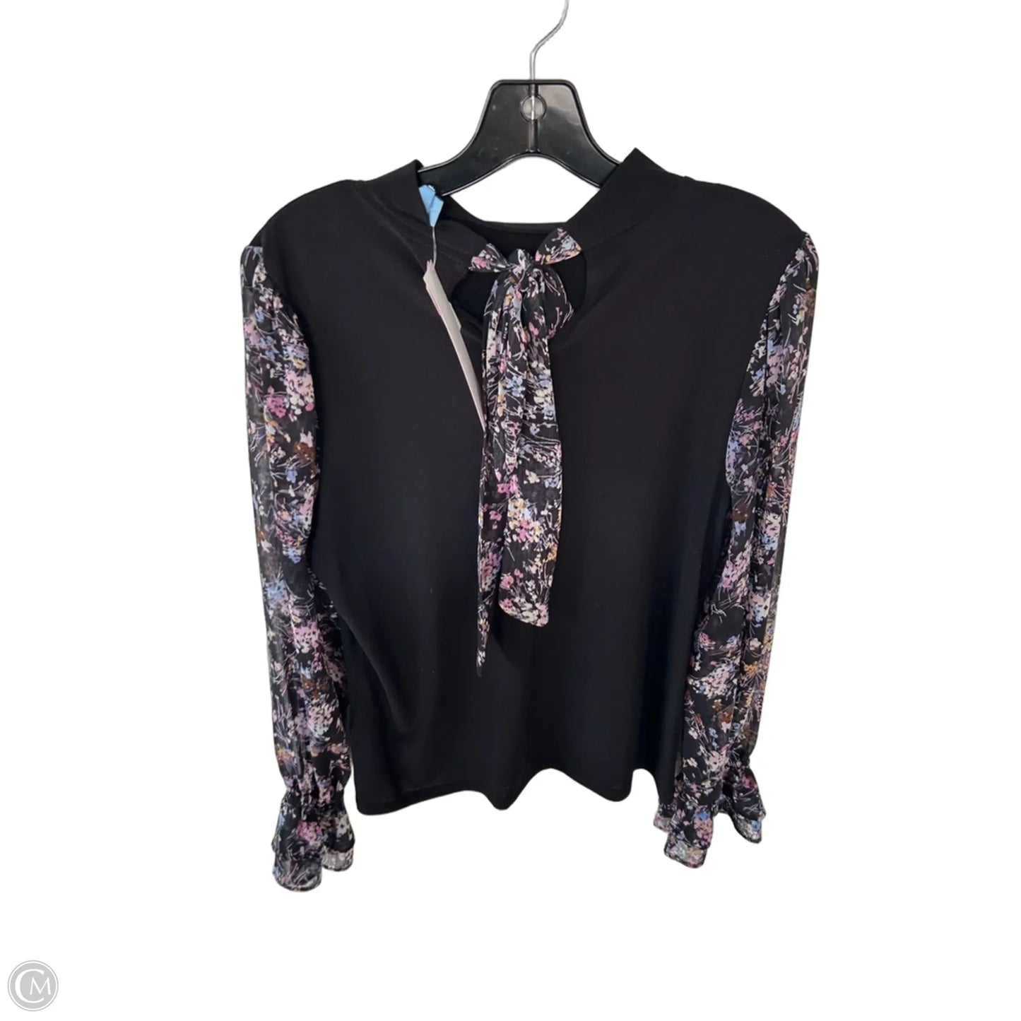 Top Long Sleeve By Cece In Black & Blue, Size: S