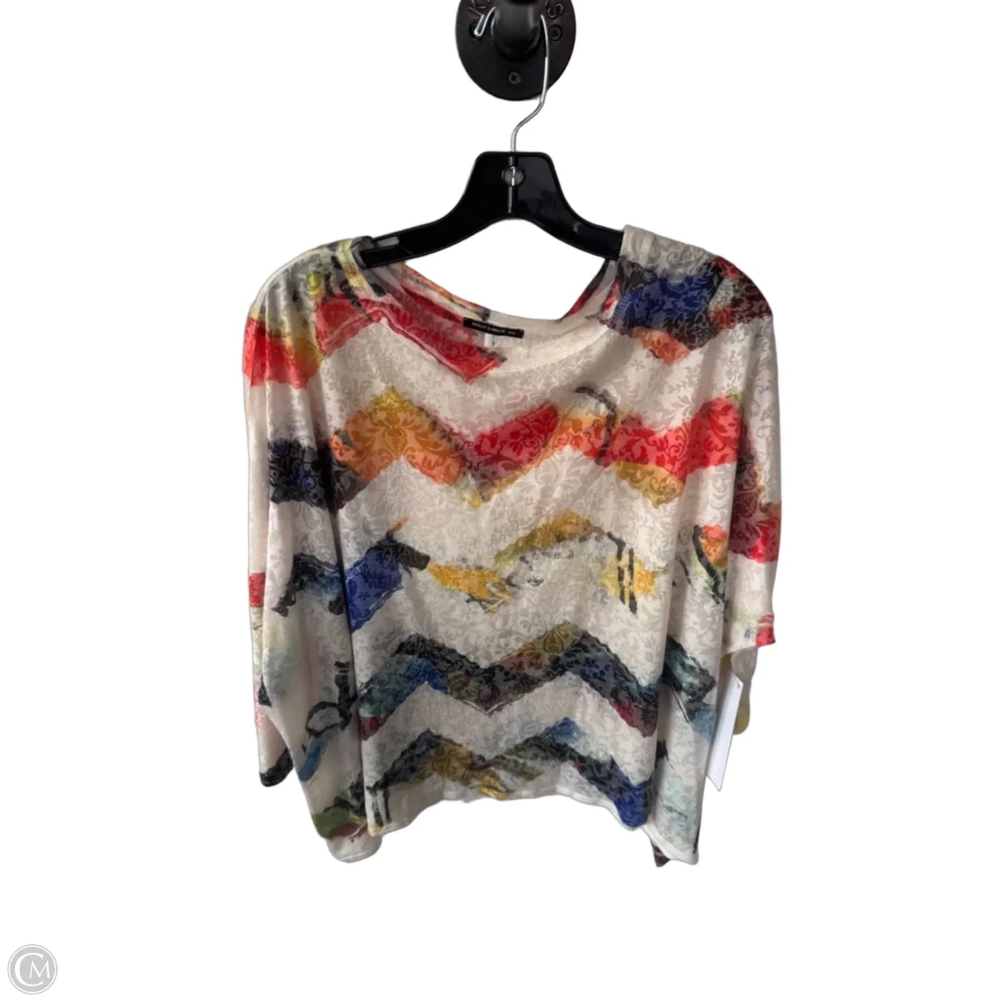 Top 3/4 Sleeve By Nally And Millie In Red & Tan, Size: Osfm