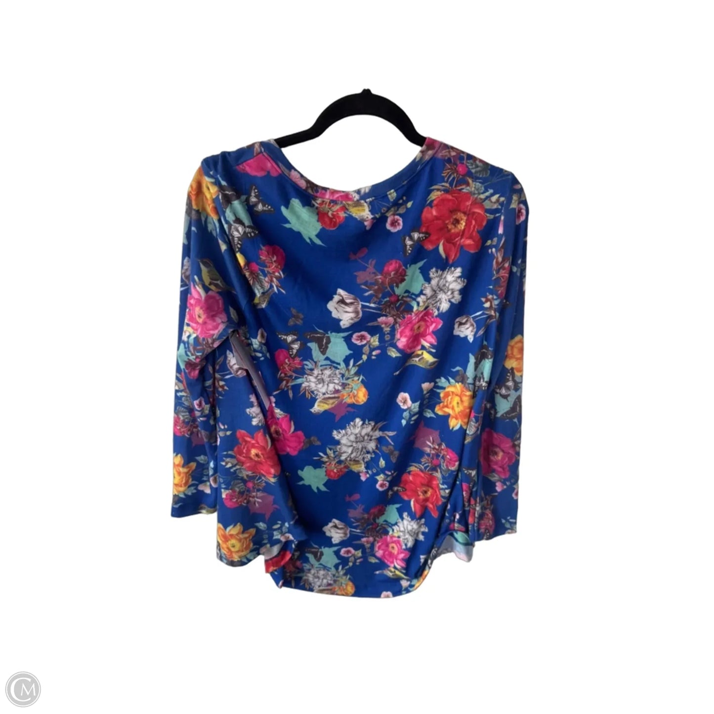 Top Long Sleeve By Soft Surroundings In Blue & Pink, Size: L