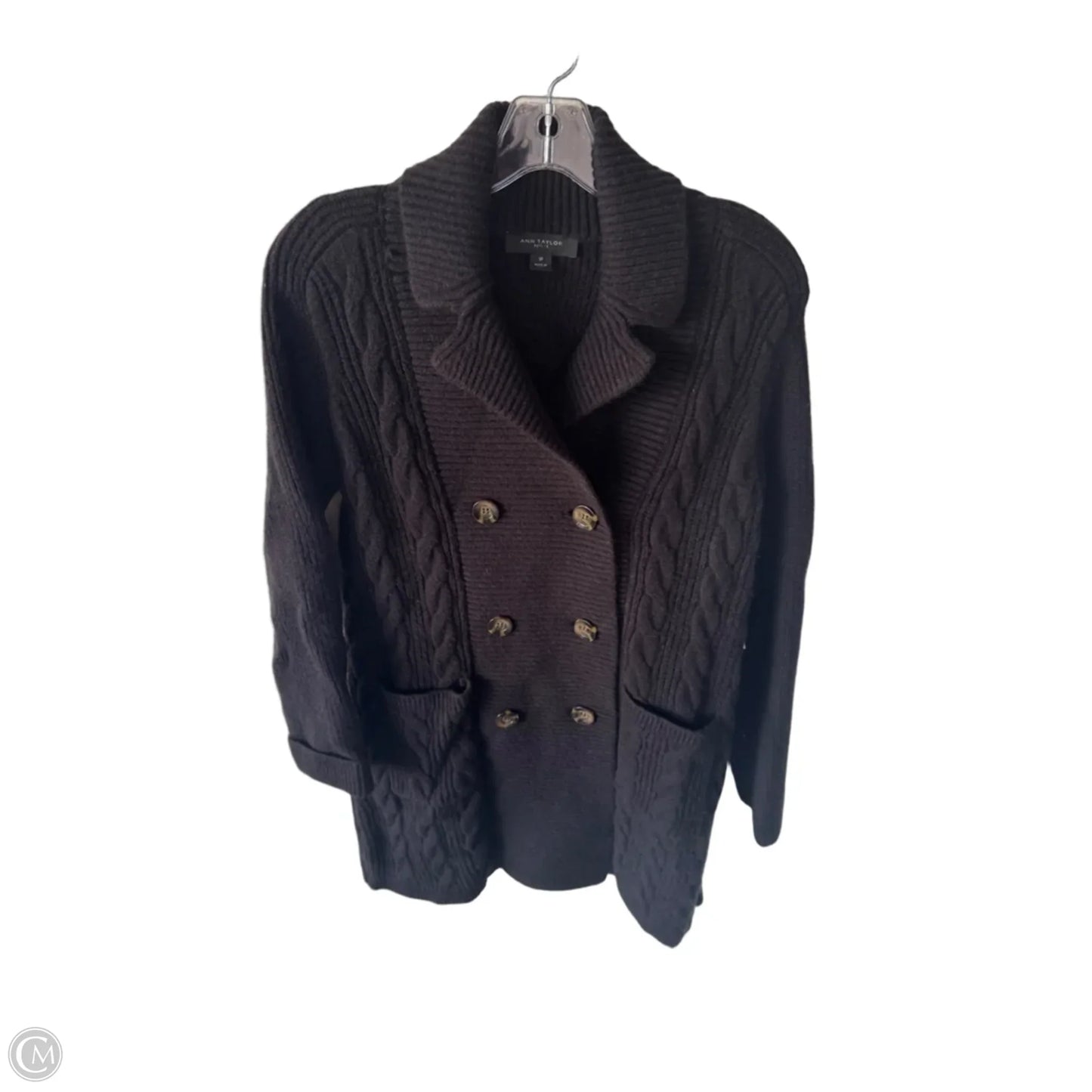 Sweater Cardigan By Ann Taylor In Black, Size: Sp