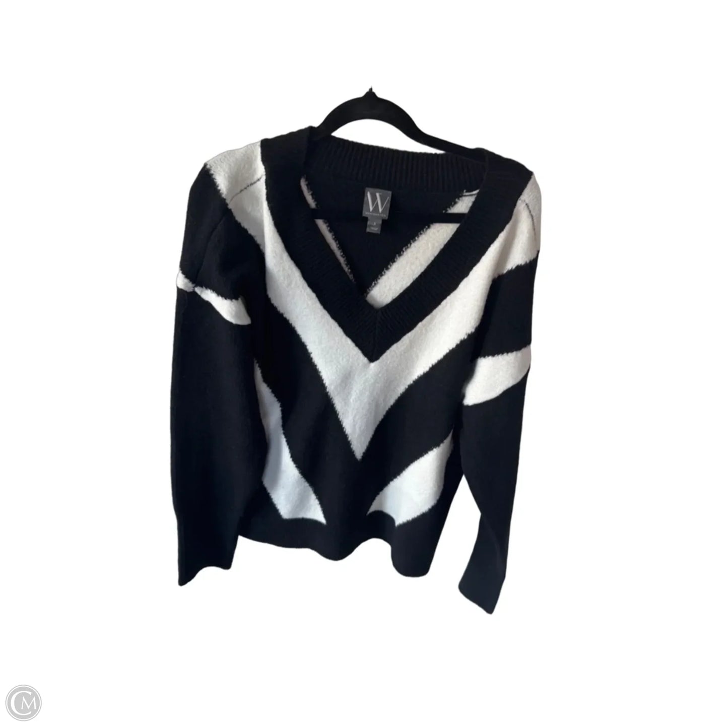 Sweater By Worthington In Black & White, Size: S