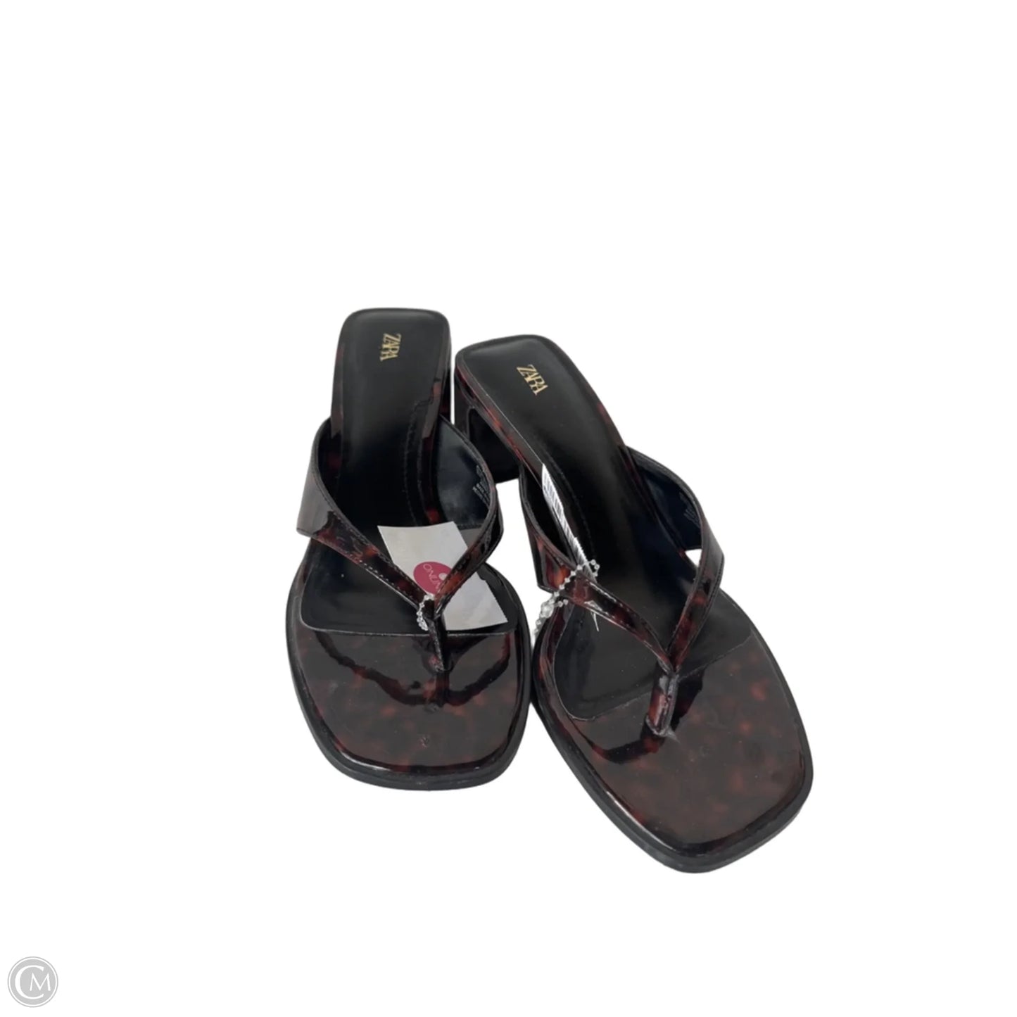 Sandals Heels Block By Zara In Tortoise Shell Print, Size: 6.5