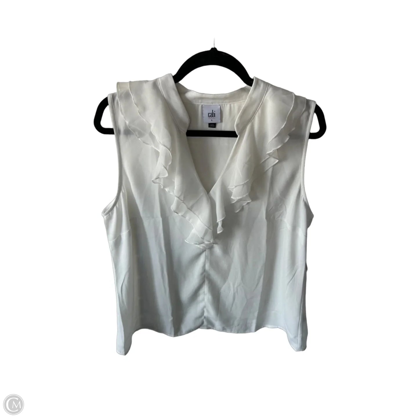 Top Sleeveless By Cabi In White, Size: L