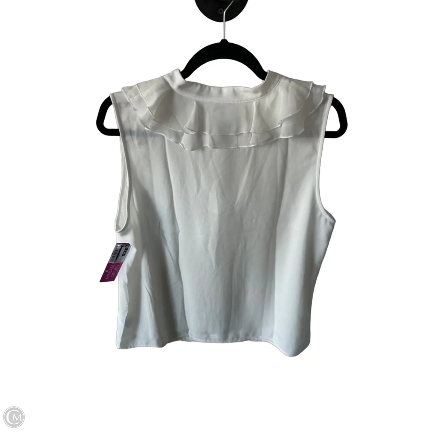 Top Sleeveless By Cabi In White, Size: L