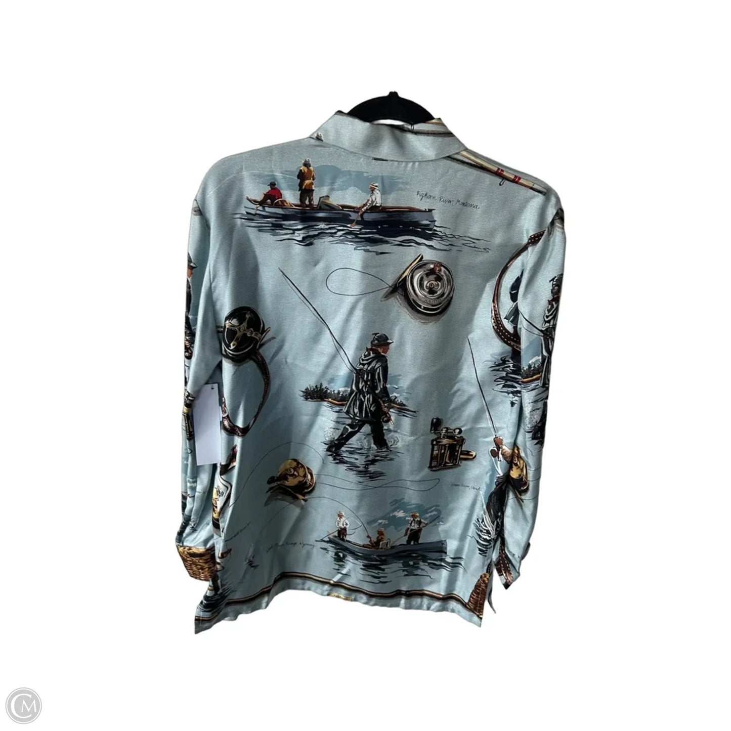 Top Long Sleeve By Clothes Mentor In Blue & Brown, Size: M