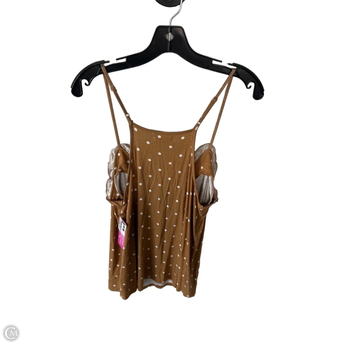 Top Sleeveless By Maurices In Tan & White, Size: L