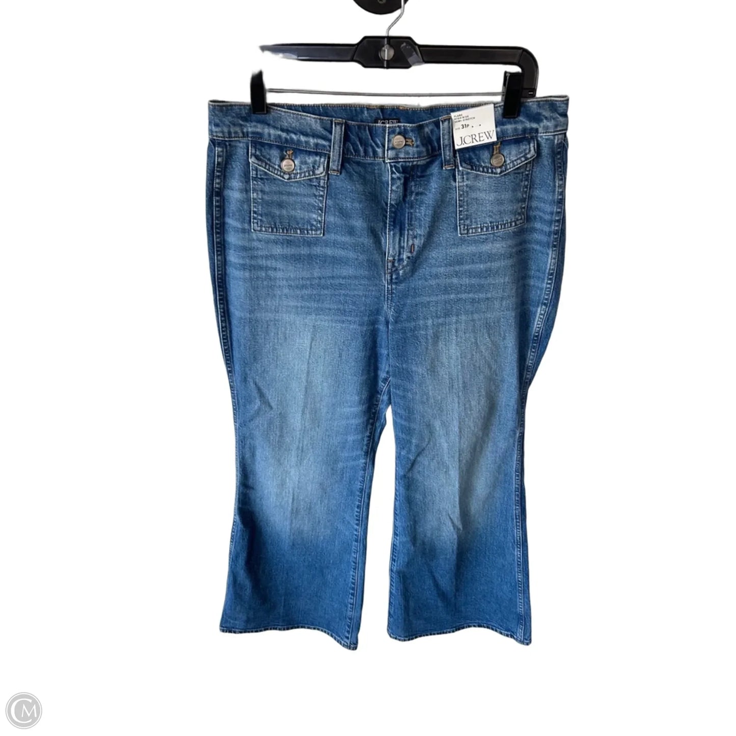 Jeans Flared By J. Crew In Blue Denim, Size: 12p