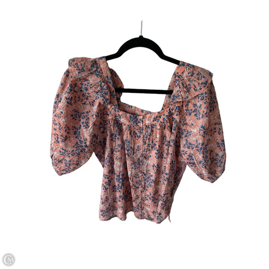 Top Short Sleeve By Cleobella In Blue & Orange, Size: S