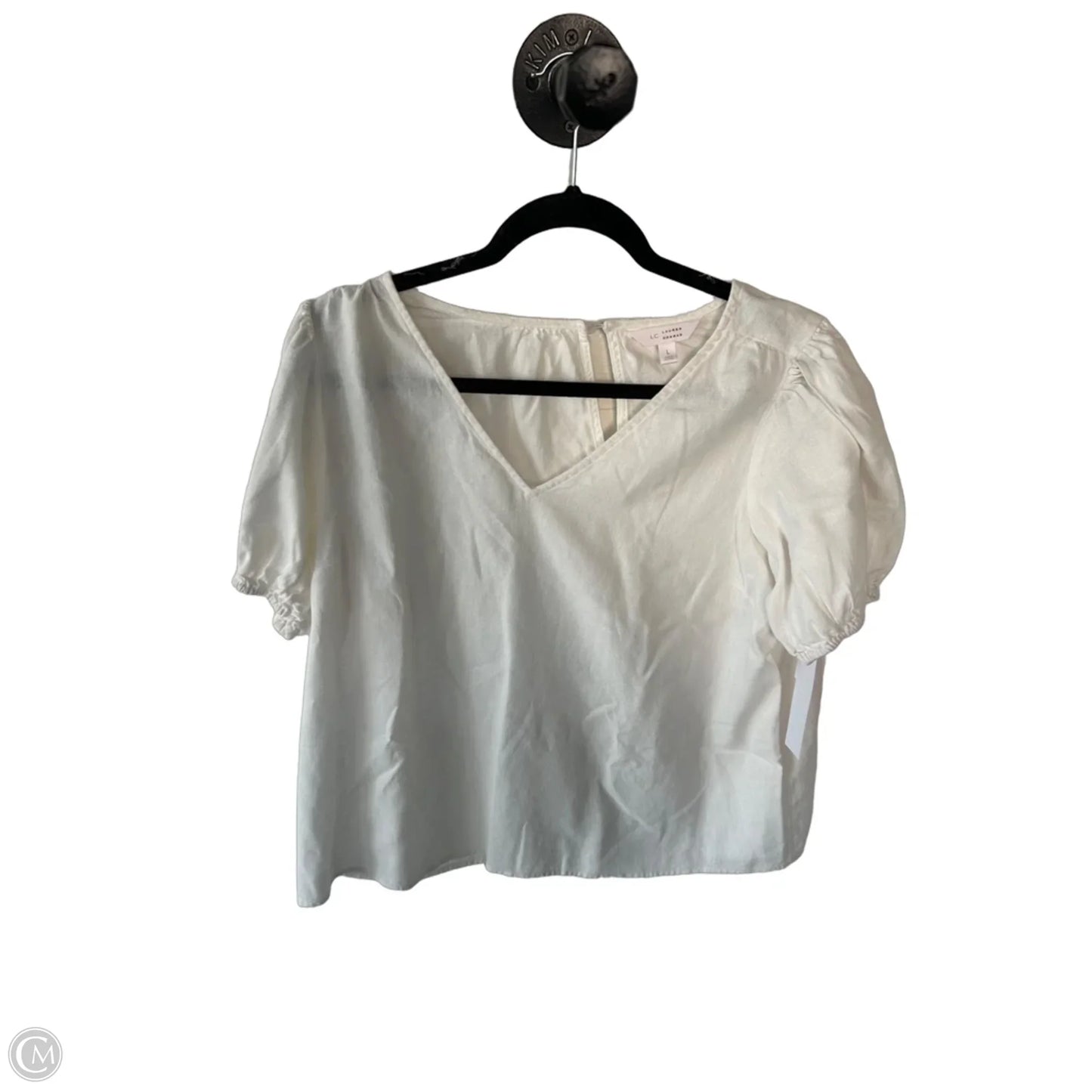 Top Short Sleeve By Lc Lauren Conrad In White, Size: L