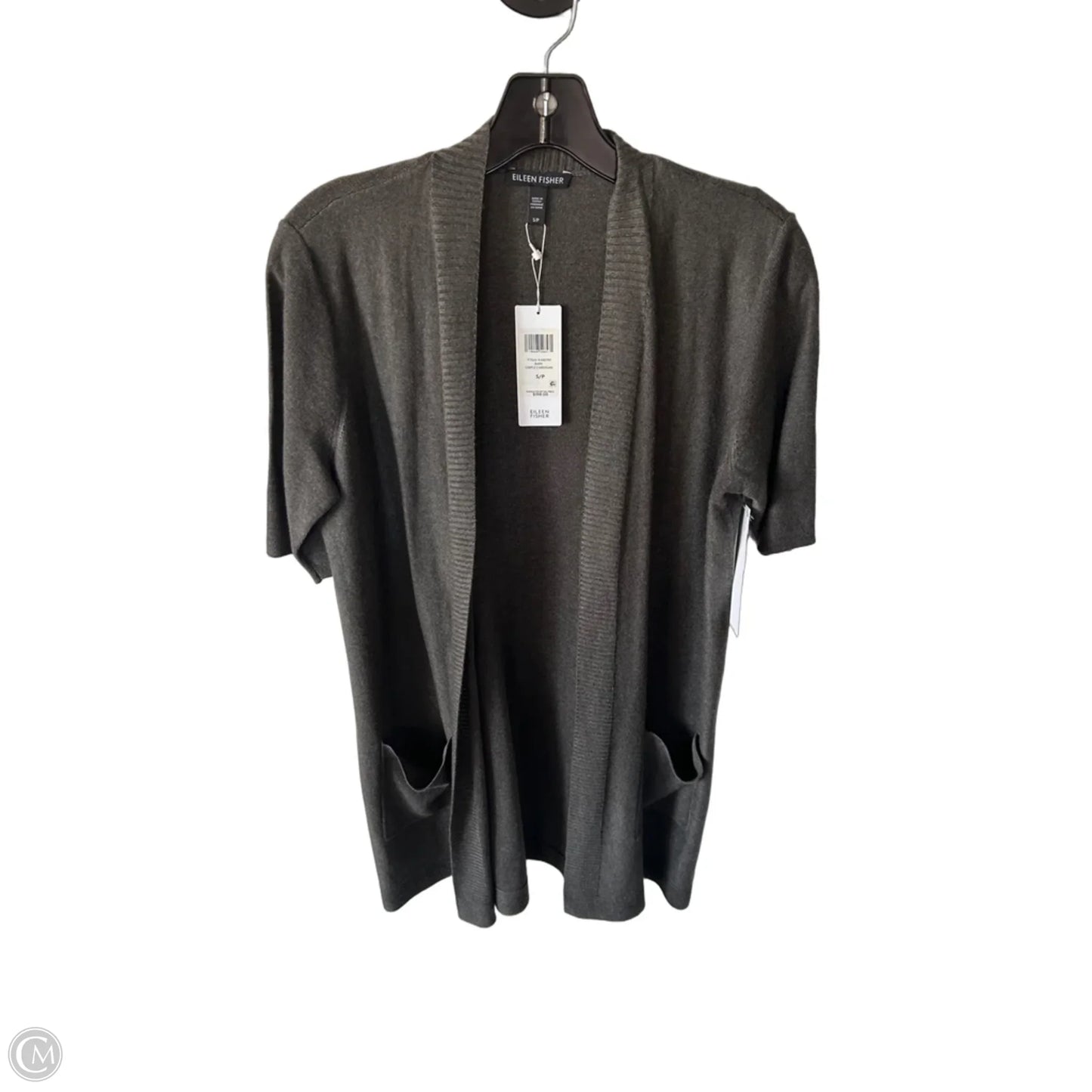 Sweater Cardigan By Eileen Fisher In Grey, Size: S