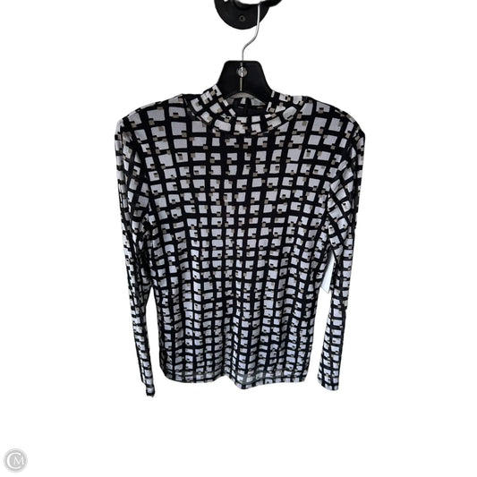 Top Long Sleeve By Anne Klein In Black & White, Size: S