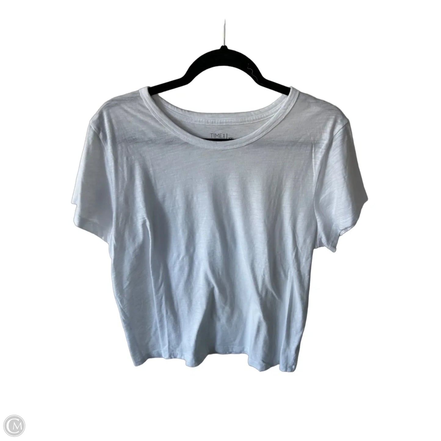 Top Short Sleeve Basic By Time And Tru In White, Size: Xxl