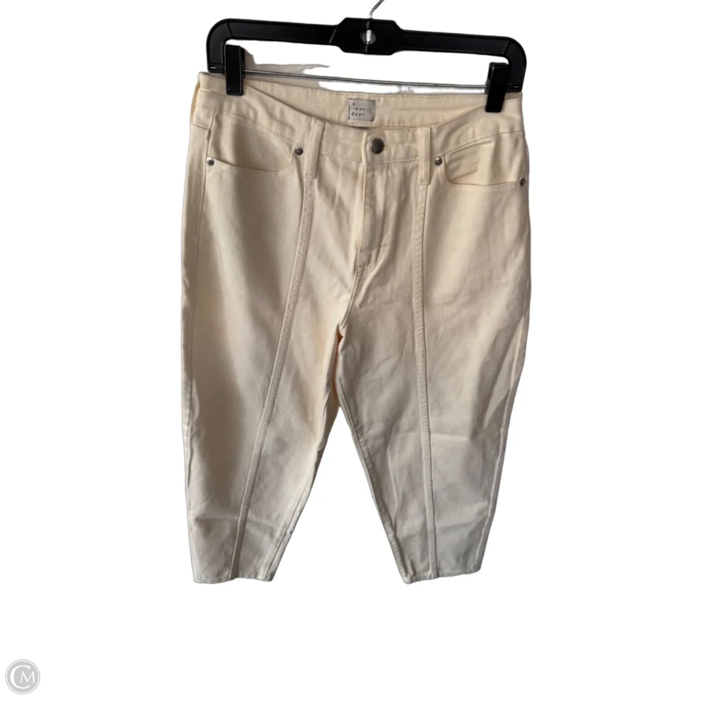 Jeans Straight By A New Day In Cream Denim, Size: 6