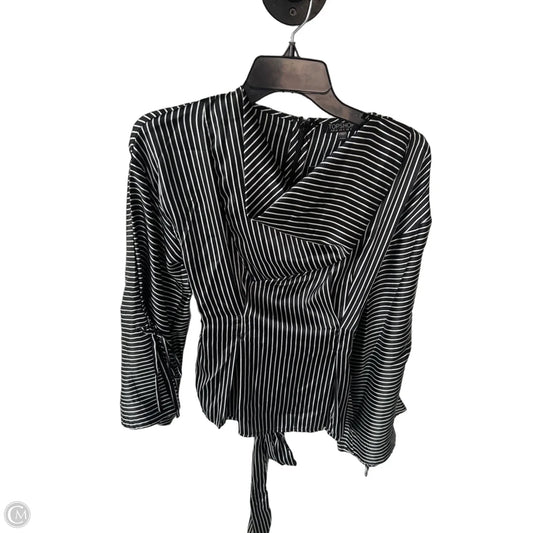 Top Long Sleeve By Top Shop In Black & White, Size: S
