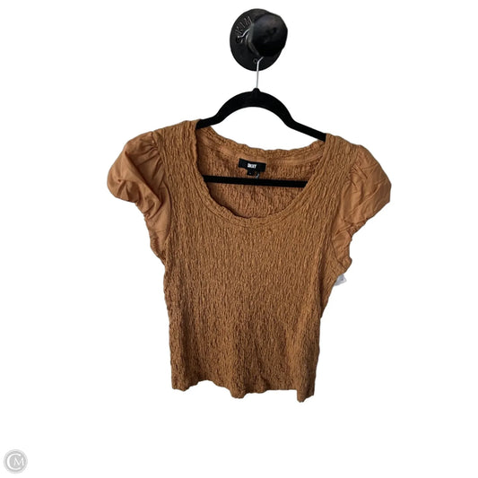 Top Short Sleeve By Dkny In Brown, Size: S
