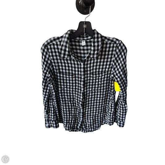 Top Long Sleeve By Bp In Black & White, Size: M