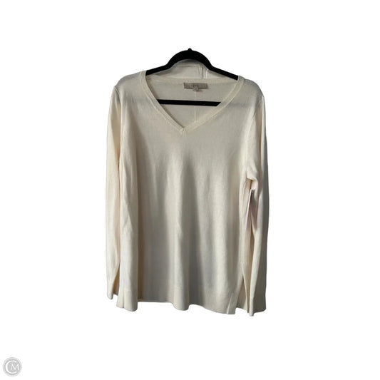 Sweater By Loft In Cream, Size: L