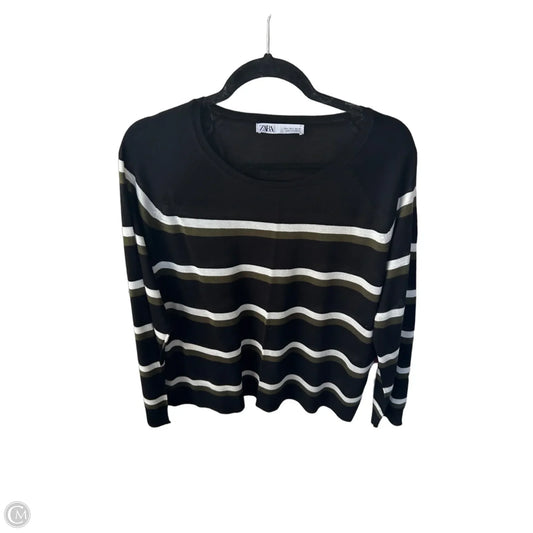 Sweater By Zara In Black & Green, Size: L