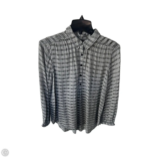 Top Long Sleeve By Lucky Brand In Grey & White, Size: M