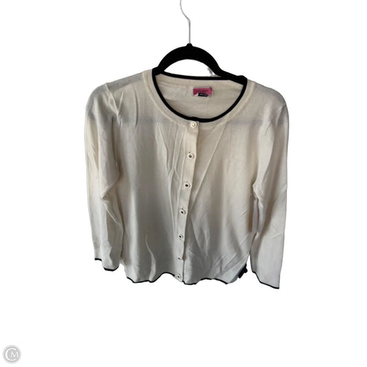Sweater Cardigan Designer By Kate Spade In Black & White, Size: L