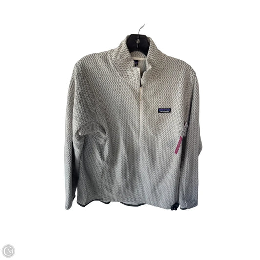 Jacket Fleece By Patagonia In Cream & Grey, Size: Xl