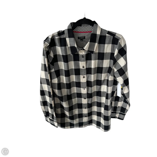 Top Long Sleeve By Talbots In Black & Cream, Size: L