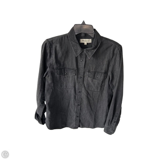 Top Long Sleeve By Madewell In Black Denim, Size: M
