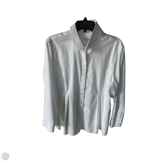 Blouse Long Sleeve By Chicos In White, Size: Xl