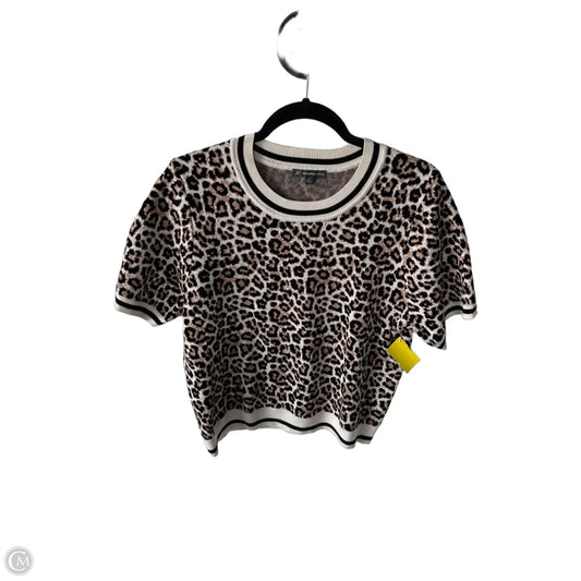Sweater Short Sleeve By Adrianna Papell In Animal Print, Size: Xl
