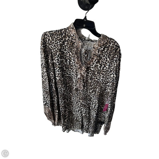 Blouse Long Sleeve By Tyler Boe In Black & Brown, Size: S