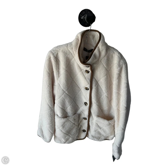 Jacket Puffer & Quilted By Lauren By Ralph Lauren In Cream & Tan, Size: L