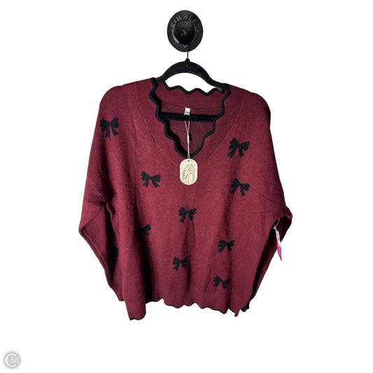 Sweater By Cme In Black & Red, Size: 2x