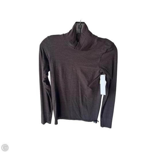 Athletic Top Long Sleeve Collar By Athleta In Brown, Size: S
