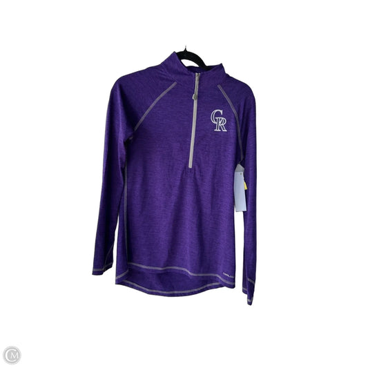 Athletic Top Long Sleeve Collar By Majestic In Purple, Size: M