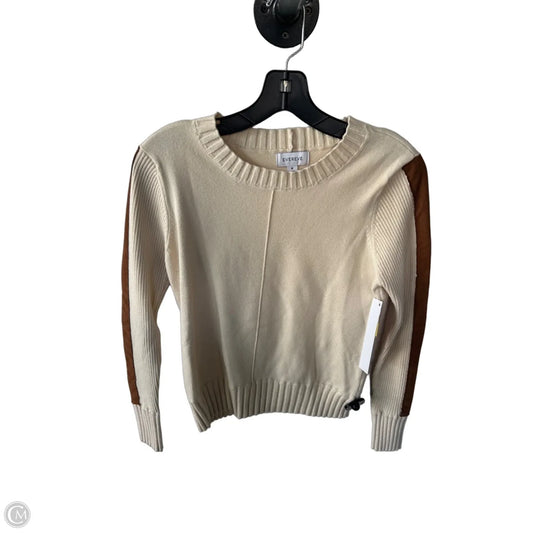 Sweater By Evereve In Brown & Cream, Size: M
