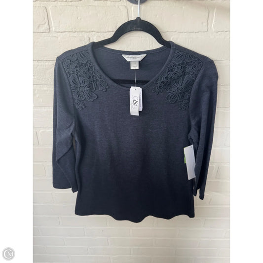 Top 3/4 Sleeve By Christopher And Banks In Blue, Size: Mp