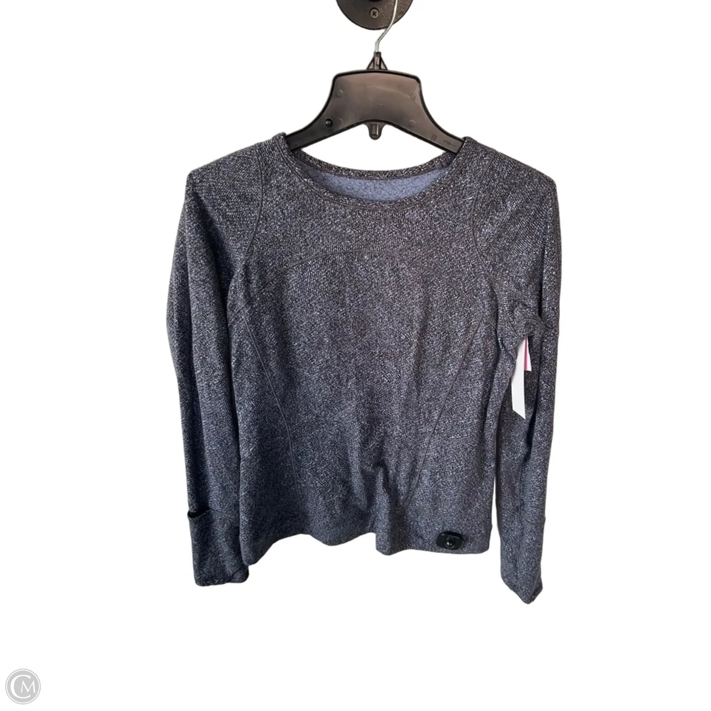 Athletic Top Long Sleeve Crewneck By Lululemon In Black & Blue, Size: 8