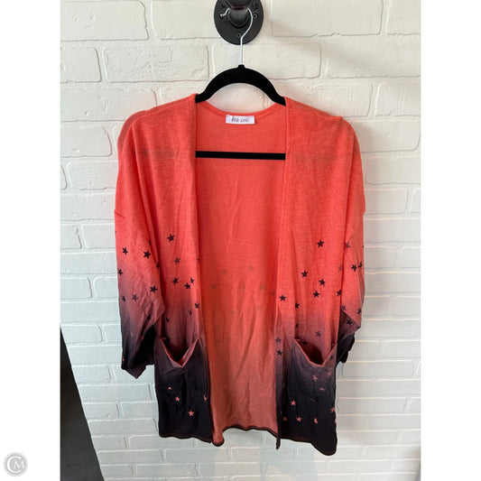 Cardigan By Clothes Mentor In Black & Orange, Size: L